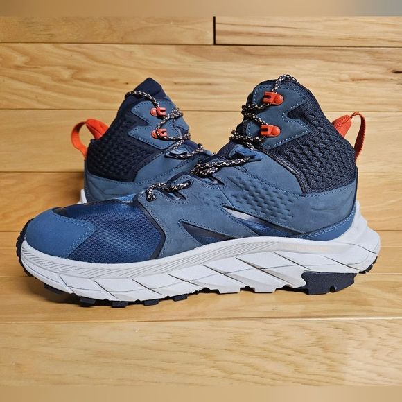 Hoka One One Anacapa Mid GTX Size 10 Blue Gore-Tex Vibram Hiking Boot Shoe - Picture 8 of 11